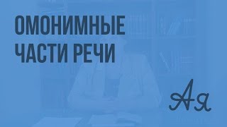 Омонимичные части речи. Видеоурок по русскому языку 9 класс