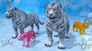 СИМУЛЯТОР ДИКОЙ КОШКИ #23 Семья белого ТИГРА - Игровой мультик про животных #ПУРУМЧАТА