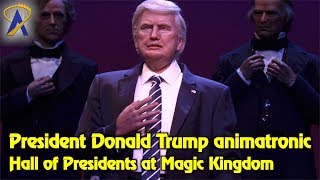 Close-up of President Trump animatronic in Hall of Presidents at Disney’s Magic Kingdom