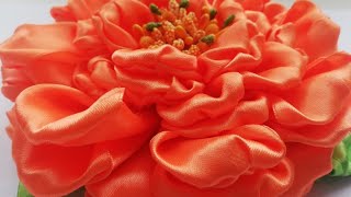Шикарный цветок из атласных ? лент.