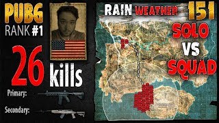 PUBG Rank 1 - Synevil 26 kills [AS] Solo vs Squad TPP - PLAYERUNKNOWN'S BATTLEGROUNDS #151