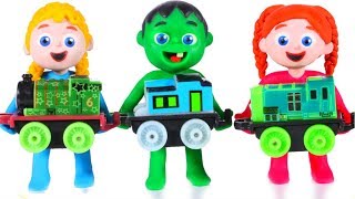 FUNNY KIDS MAKE A TOY TRAIN ❤  Play Doh Cartoons For Kids