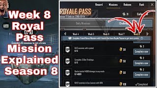 Season 7 Week 8 Royal Pass Mission Explained PUBG Mobile | Week 8 RP Mission pubg season 7