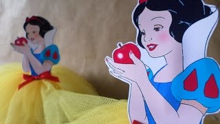 Como fazer passo a passo Tubete Branca de Neve com saia de tule