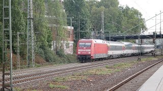 Eisenbahnverkehr in Düsseldorf Zoo mit ICE 4 RRX BR 101 146 145 422 423 428 1429 402 403  182 THA