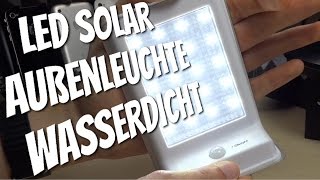 LED SOLAR LICHT mit Bewegungsmelder im Test Review Außenbeleuchtung