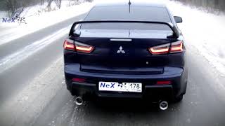 NeX® Mitsubishi Lancer X Restyle 2011+.ЭКСКЛЮЗИВ! Глушитель раздвоенный & насадки Ø101 мм. ЛУЧШЕЕ