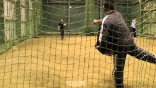 ソフトボール ピッチング練習中　シンカー,　チェンジアップ,　ライズボール,　ストレート　softball