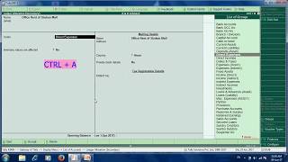 Most useful Short cut keys of Tally ERP 9 - 6.0.3 (GST version)