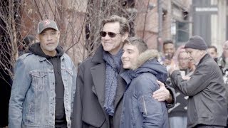 Jim Carrey share some love with his fans in New York City