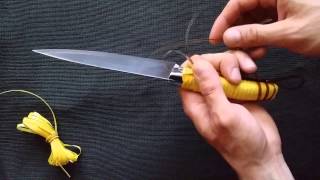 Ручка ножа из бутылки, лента пэт