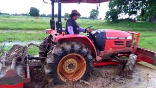 รถไถยันม่าร์ ติดโรตารี่ปั่นนา เตรียมดำนาปลูกข้าว Tractor YANMAR EF494