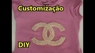 Como customizar blusa / roupa com pérolas e strass DIY