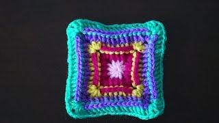 Квадратный мотив крючком+мотив для мыска обуви из квадратов / Crochet square motif