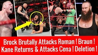 Brock Brutally Attacks Roman ! Kane Returns & Attack John Cena ! WWE Raw 3/19/2018 Highlights 19 Mar
