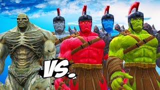 ABOMINATION VS RED HULK, BLUE HULK, GREY HULK, GREEN HULK