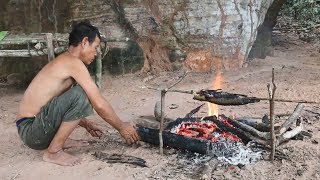 Primitive Solution,  The way to living And Finding Food in the Forest, Primitive Fishing and Cooking