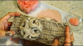 Вяжем красивую повязку на голову спицами