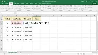 Display a Symbol Conditionally using the IF Function