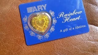 SUPER RARE ARY RAINBOW HEART KINEBAR 10 GRAM 24K 999.9 GOLD BULLION BAR
