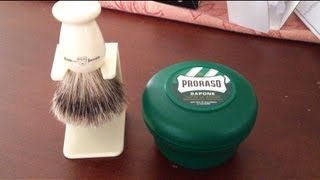 New Edwin Jagger Badger Brush And Proraso Shaving Soap