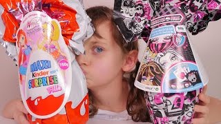 [OEUF] Maxi Kinder Surprise Winx et Maxi Oeuf Monster High - Unboxing Eggs