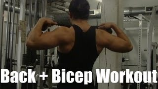 BACK + BICEP Workout: Training for Size (Building Muscle) Nov. 28th 2012 Routine