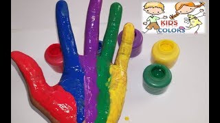 Learning colors for children with hand, paiting body finger for kids- videos para niños