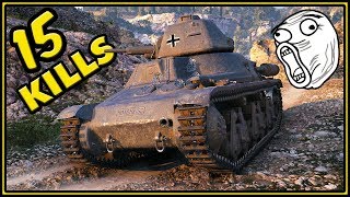 Mini Maus - 15 KILLS - World of Tanks Pz.Kpfw. 38H 735 (f) Gameplay