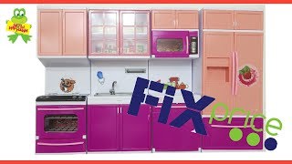 Обзор на кухонный гарнитур для кукол Барби из Фикс Прайс