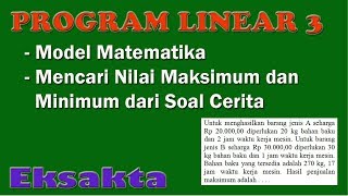 Menentukan Nilai Maksimum dan Minimum Program Linear - Program Linear 3