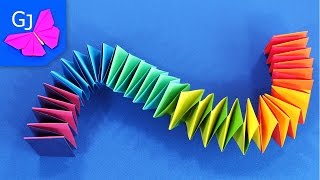 Игрушка Антистресс Змейка пружинка из бумаги ❀ Движущиеся оригами своими руками