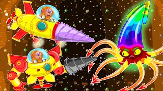 Lion Family ? Underwater Journey in Submarine-Transformer. Rainbow Octopus | Cartoon for Kids