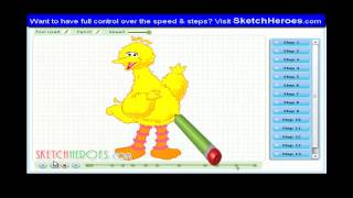 How to draw -Bigbird- (Sesame Street) -- drawing tutorial video