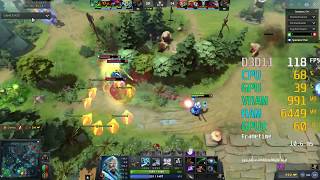 GeForce RTX 2060 -- Intel Core i5-9400F -- Dota 2 FPS Test