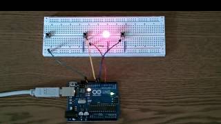 Use an Arduino to control an LED with 2 push button switches