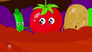 Ten Little Vegetables Jumping On The Bed | Learn Vegetables | Nursery Rhymes Songs | Rhymes For Kids
