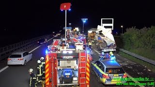 + HEFTIGER LKW-CRASH + [Gliederzug rammt Sattelzug] - CHAOS auf der A81 - [E]