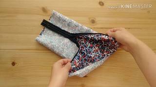 [DIY] [나미꼬퀼트] 사각파우치만들기 지퍼파우치도안 파우치만드는방법 간단한 지퍼달기