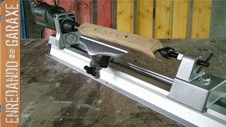 Torno para taladro. Drill lathe kit