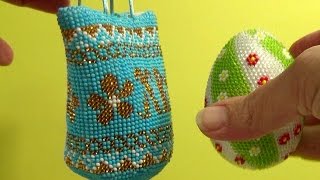 Вязание бисером. Пасхальное яйцо из бисера. Часть 2.