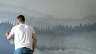 How to Paint an Ombré Wall Mountain Mural