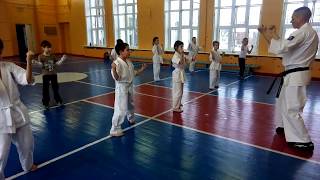 Кихон ката на 9 кю в Карате Кёкусинкай. Младшая группа. Начинающие