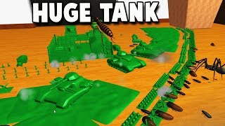 HUGE TANK Defends Army Men Fort From BIGGES BUGS!  (Home Wars Gameplay)