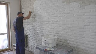 Как сделать имитацию кирпичной кладки на стену? Продолжение