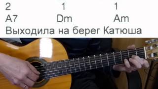 Катюша - аккомпанемент на гитаре + слова