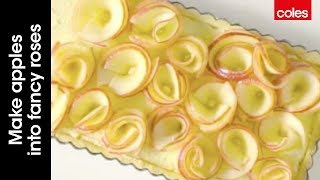 How to make apples into fancy roses for decorating