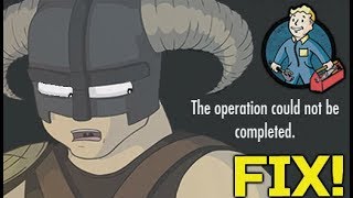 Skyrim/Fallout How to Fix "This Operation Could Not Be Completed" Tutorial! (Xbox One & PS4)