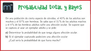 Teorema de la probabilidad total y Teorema de Bayes, probabilidad condicionada, sucesos