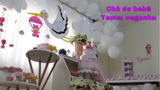 Chá de bebê. Tema Cegonha: faça você mesma